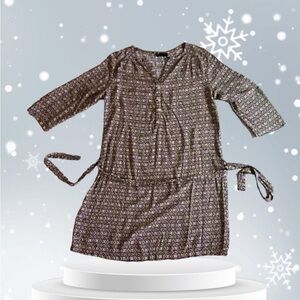 Macy's dress Season mini belted dress Size M Viscoses 3/4 sleeves lightweight